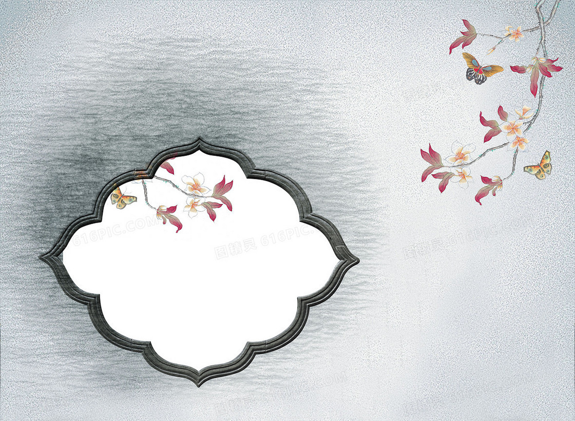 中国风花朵海报展板背景素材