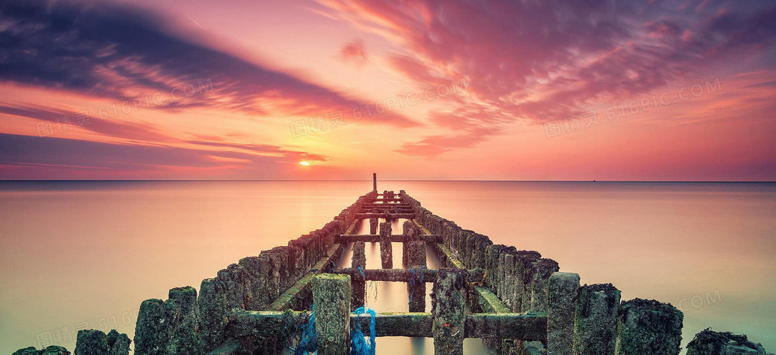 风景天空红云桥背景