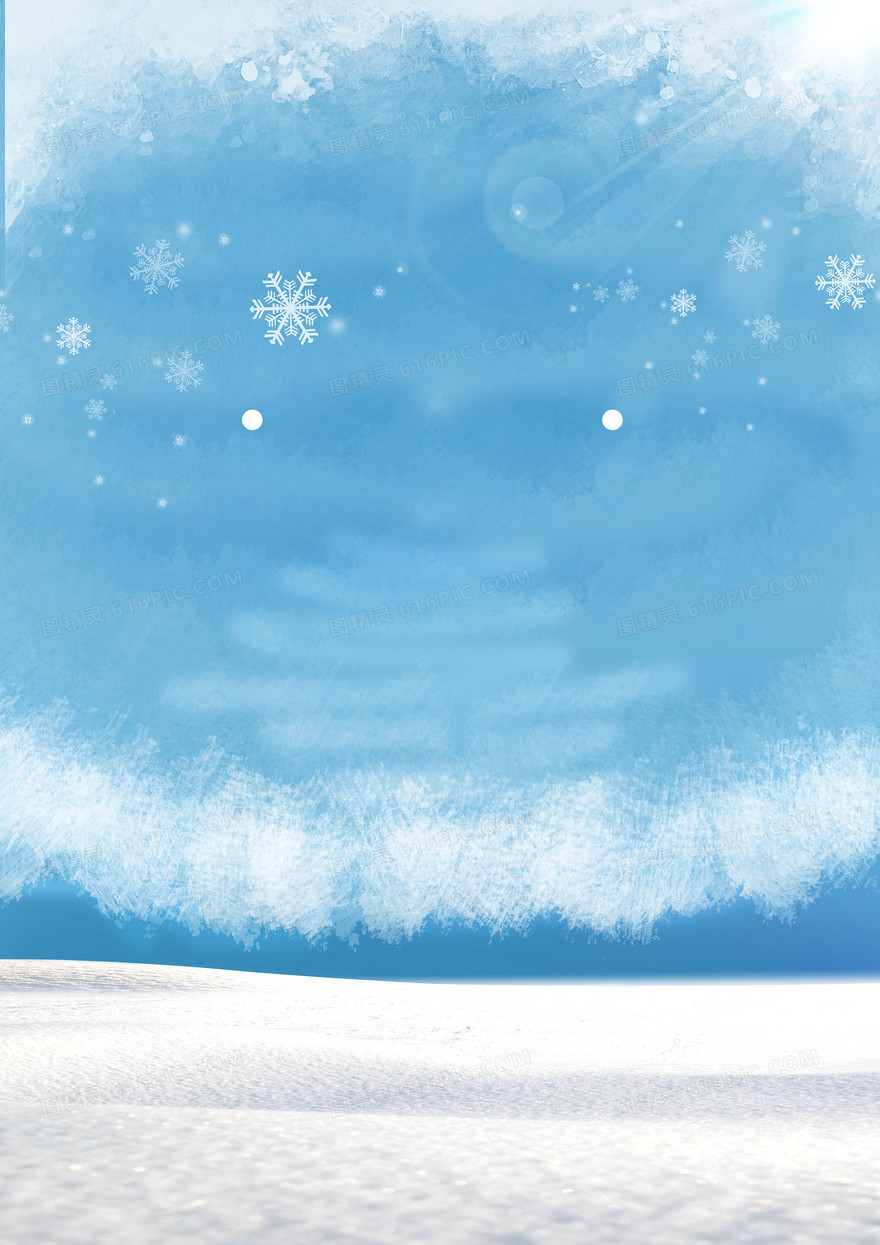 冬天雪花温暖白色雪景背景