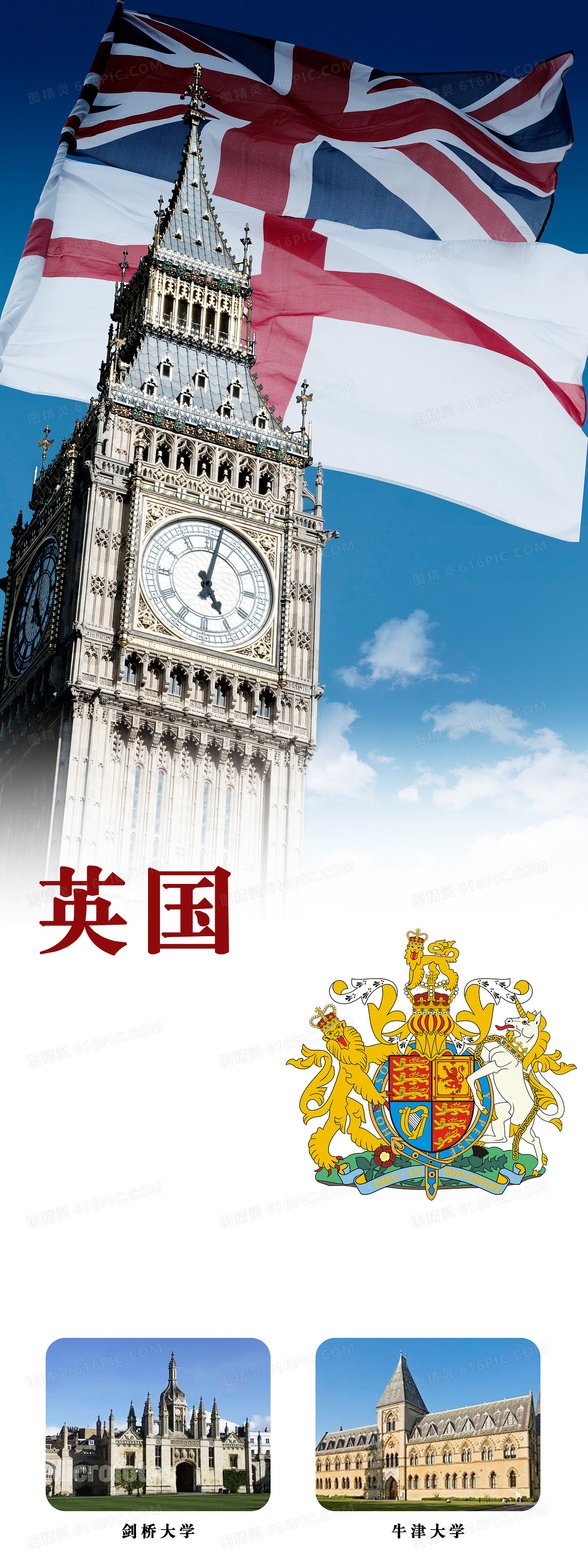 英国旅游展板背景模板