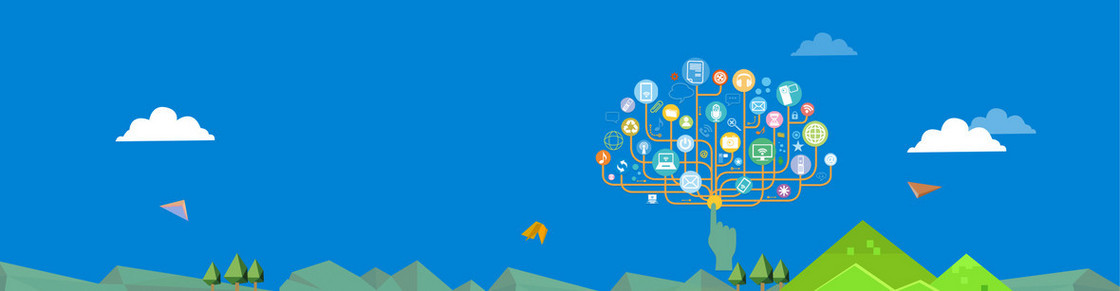 扁平化蓝色背景banner
