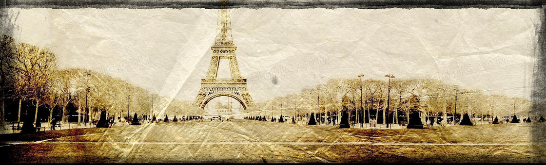 复古埃菲尔铁塔背景图