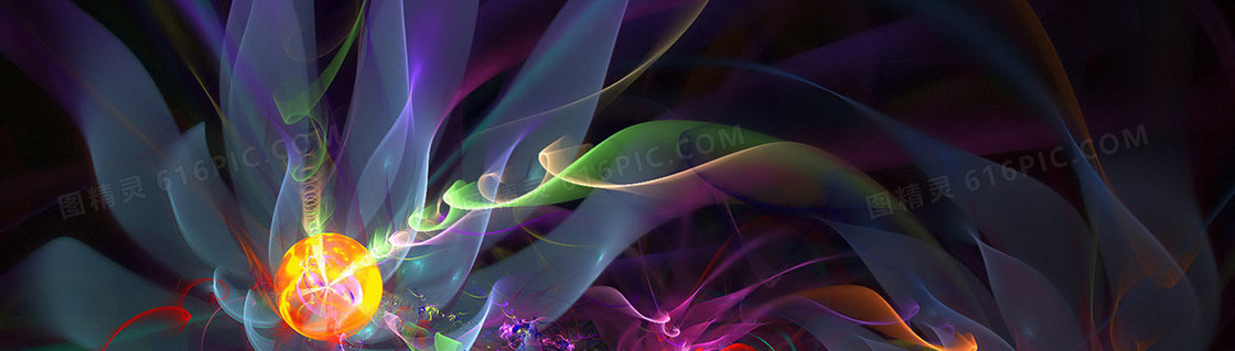 矢量花纹五彩炫酷banner