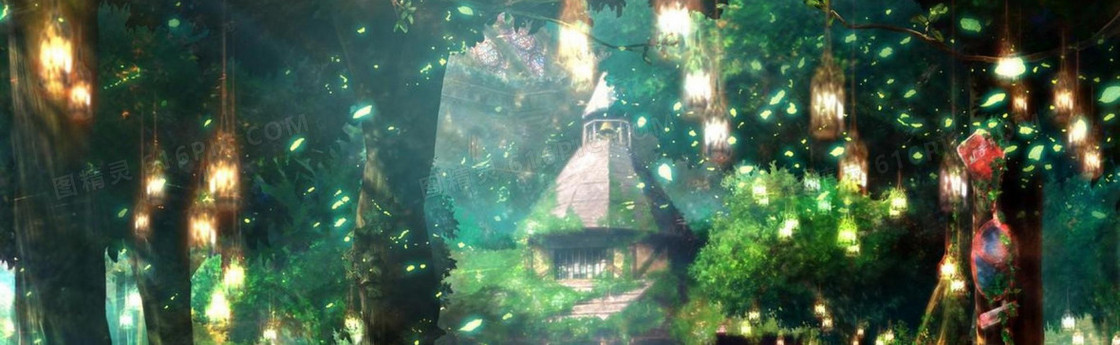 唯美夜景banner创意设计