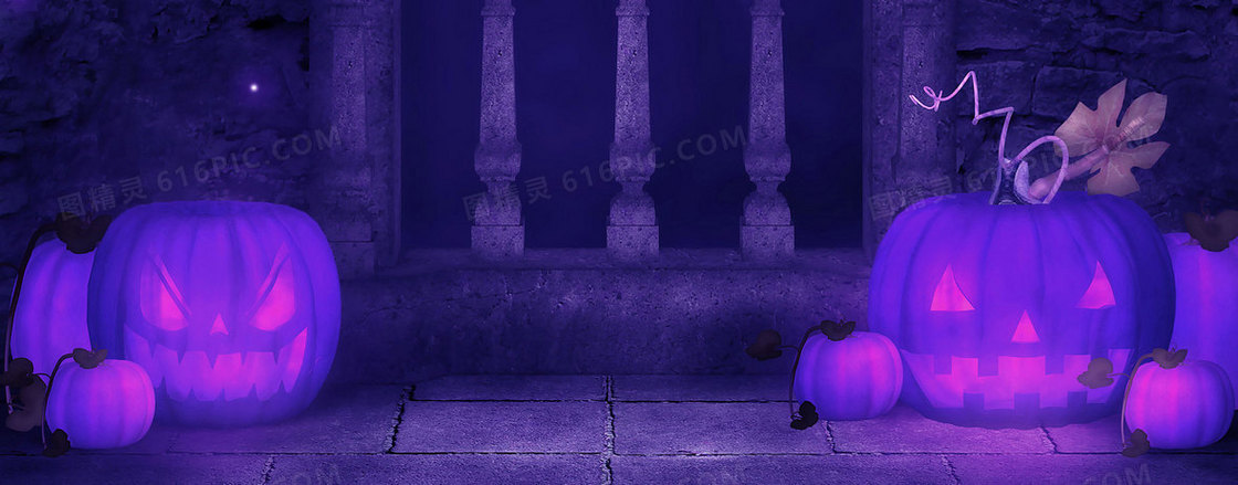 万圣节鬼节南瓜灯背景banner