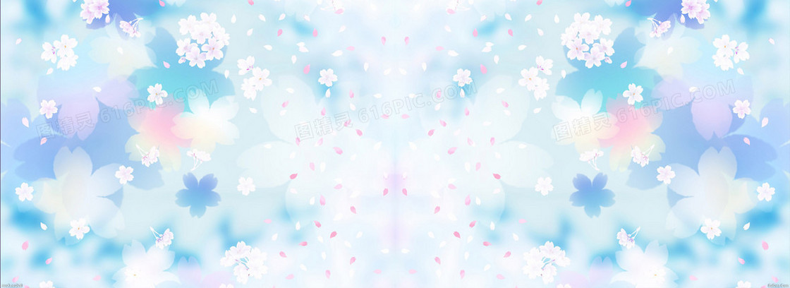 时尚花纹花瓣清新背景banner