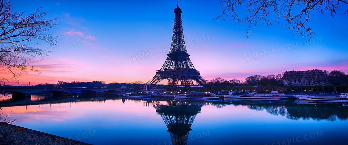 艾菲尔铁塔夜景背景