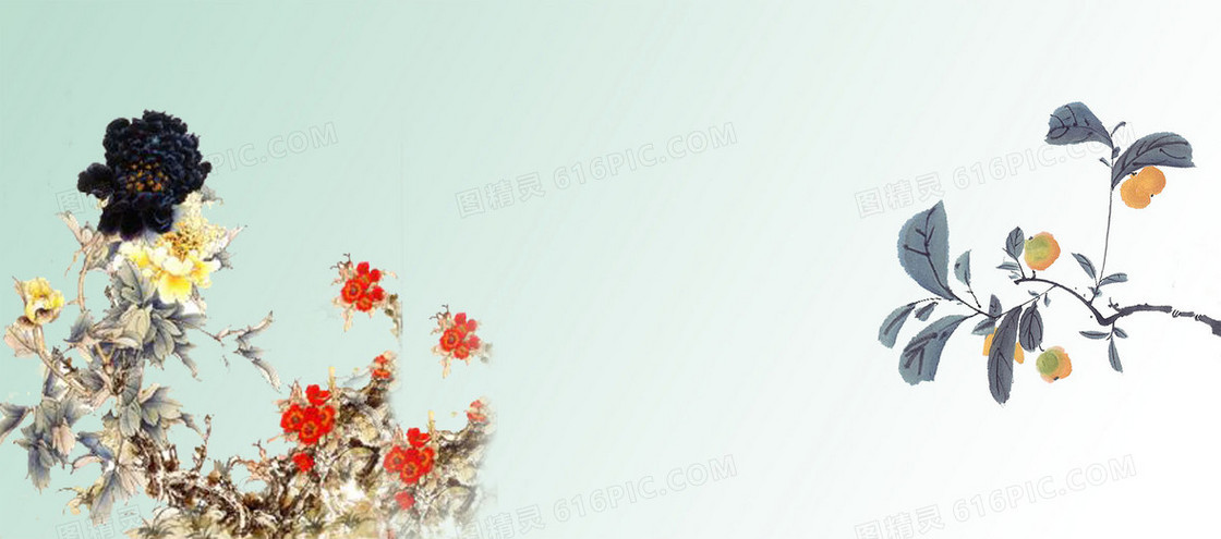手绘牡丹背景