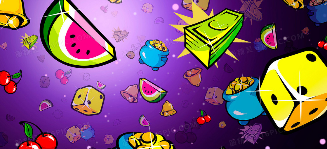 卡通水果图案底纹背景banner