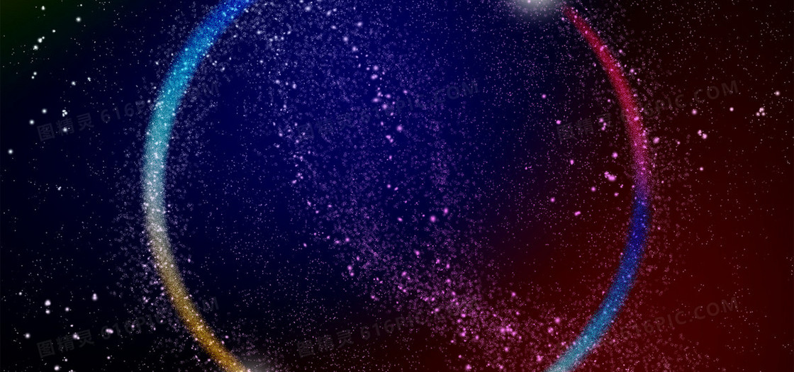 梦幻七彩光环背景banner