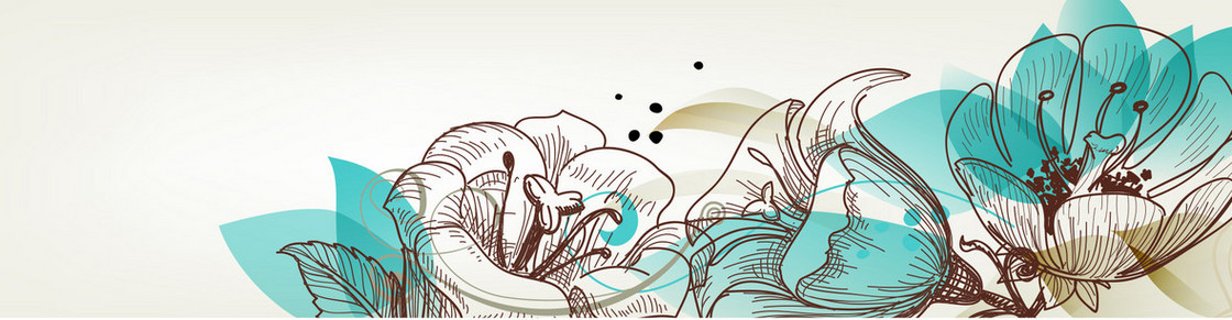 卡通清新手绘花背景banner
