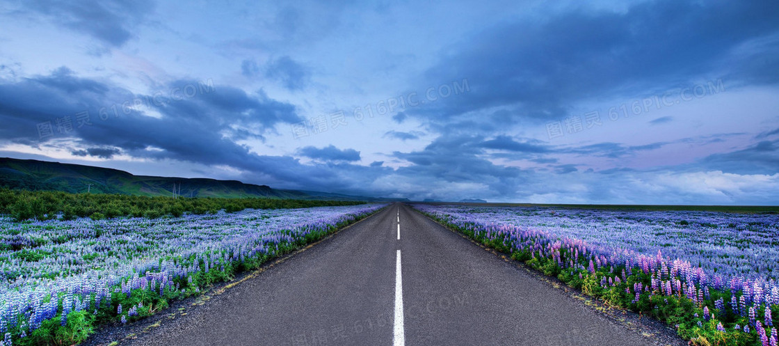 人生道路唯美浪漫幸福道路背景图