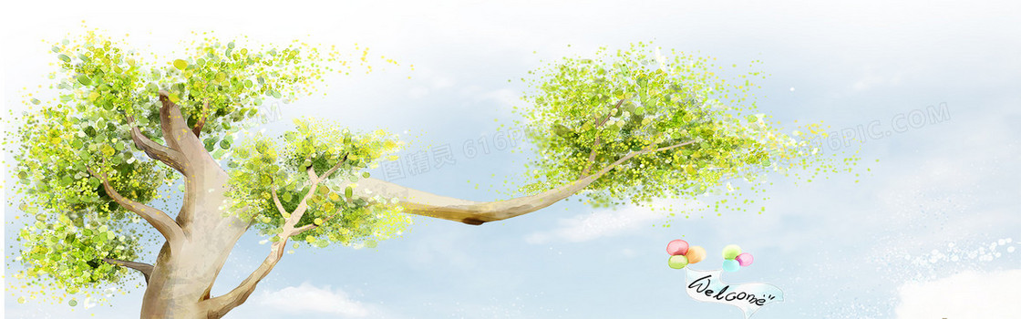 梦幻清新手绘卡通背景