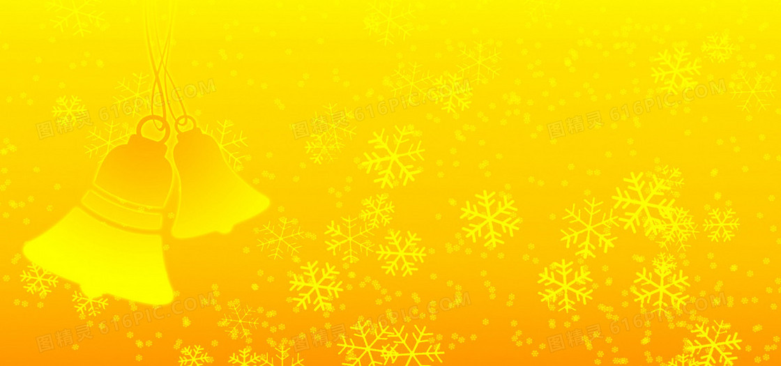 桔色 光 圣诞 雪花 铃铛 背景banner
