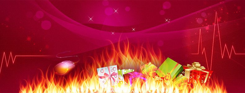 天猫淘宝节日促销火焰背景
