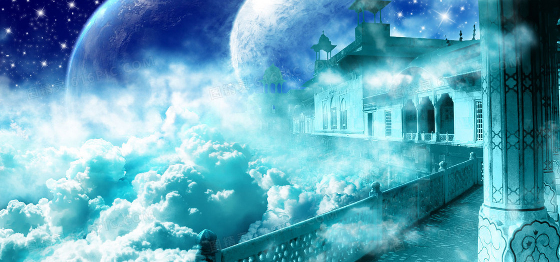 天空之城夜浪漫梦幻神秘banner