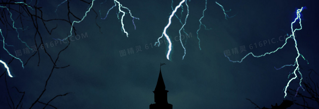 万圣节夜景恐怖海报背景