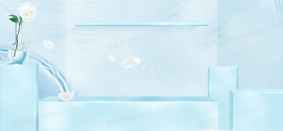 淡蓝色简约家居背景banner装饰