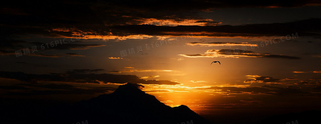 摄影晴空夕阳背景