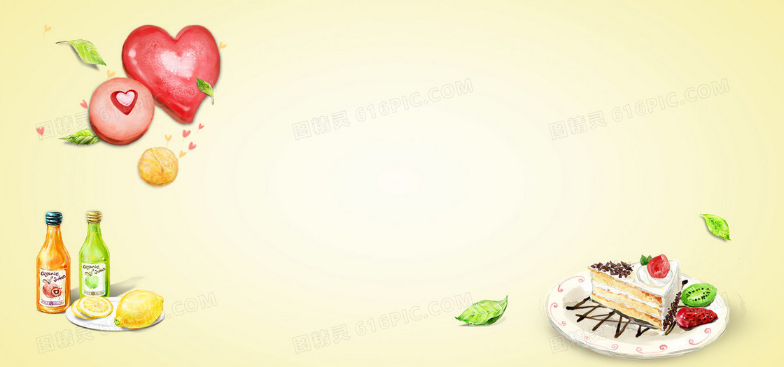美食蛋糕手绘