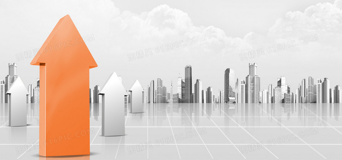 箭头向上大厦科技海报banner