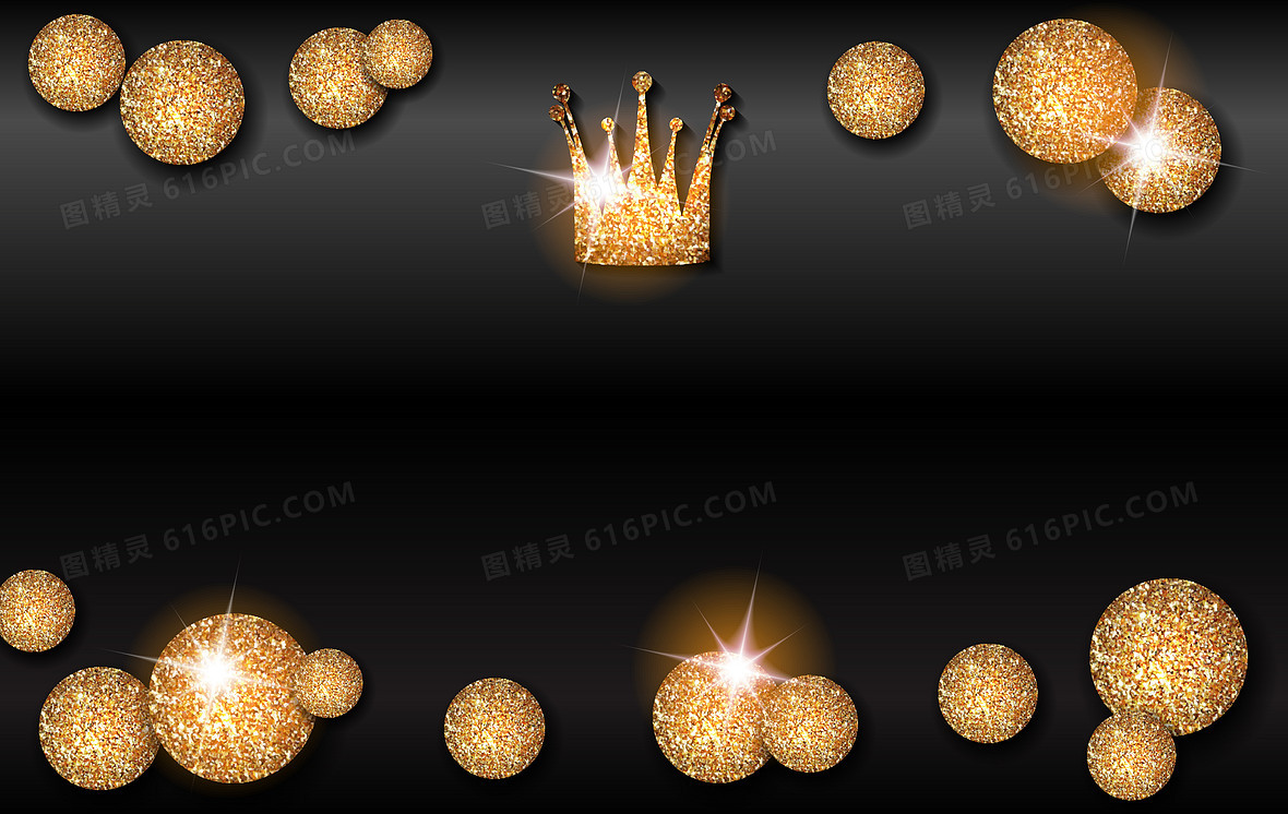 金色圆球皇冠背景素材