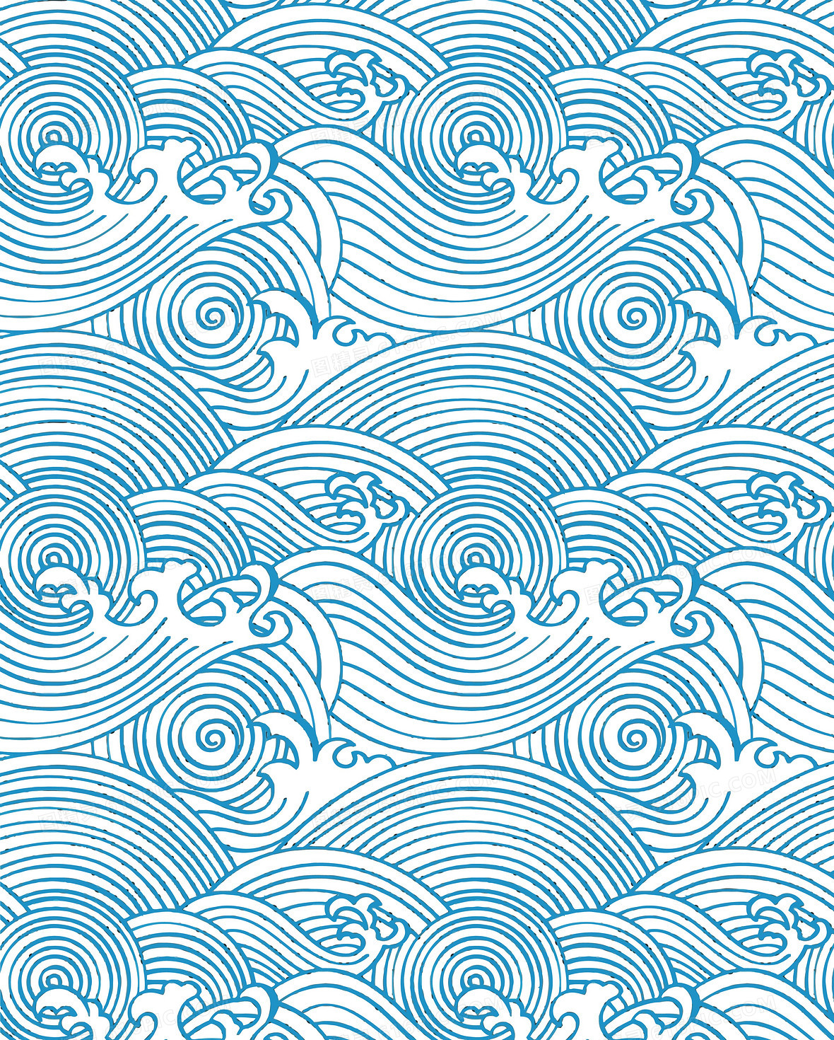 矢量中国风海水纹手绘背景素材3652 × 4551jpgai矢量中国风淡墨山水
