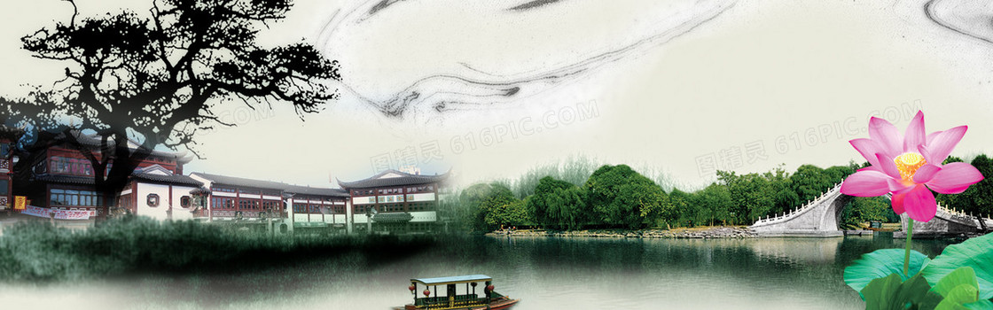 中式简约banner创意海报设计