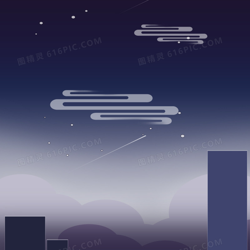 卡通科幻夜色背景