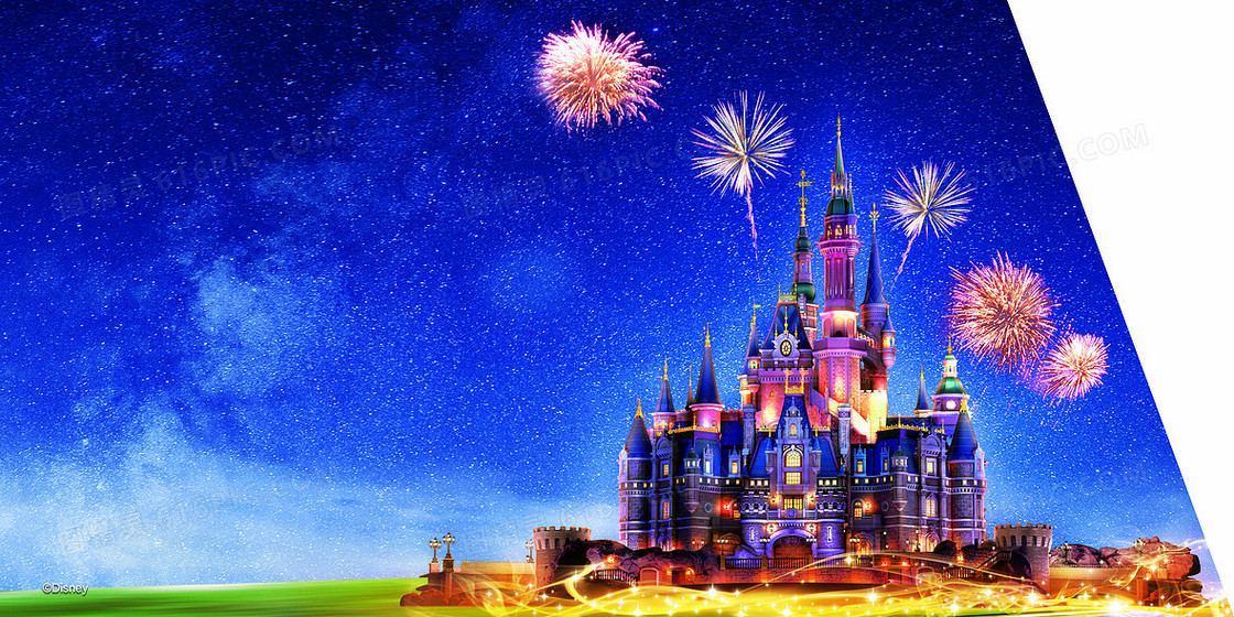 迪士尼梦幻城堡背景素材
