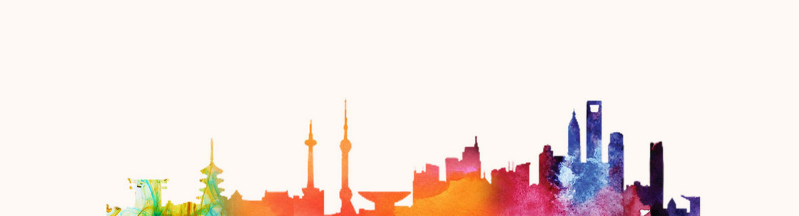 剪影炫彩城市海报背景