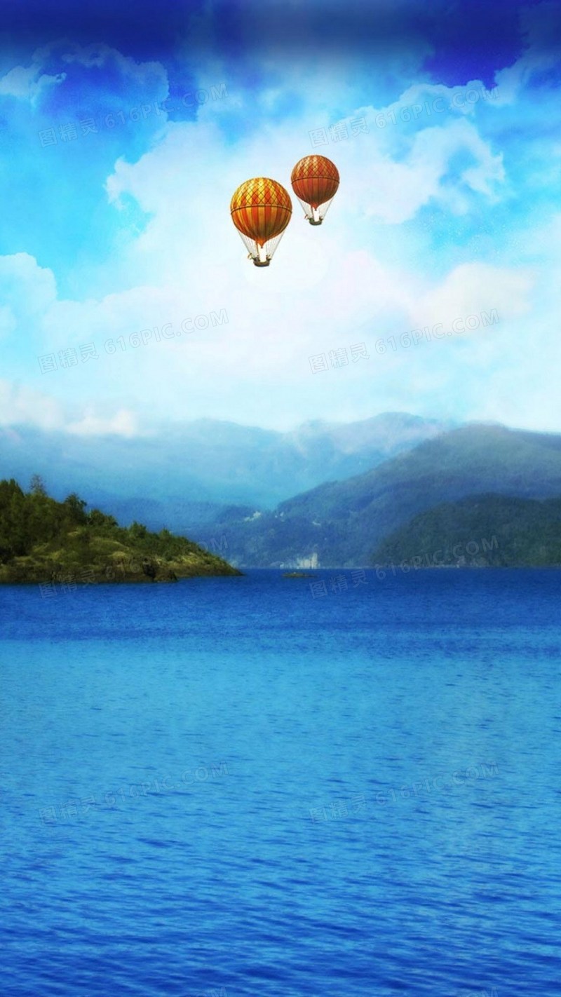 小清新飞行的热气球H5背景