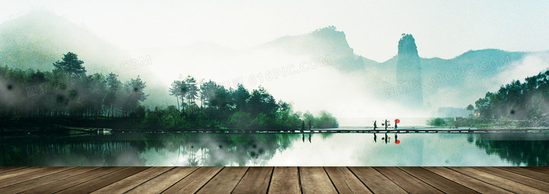 中国风山水背景