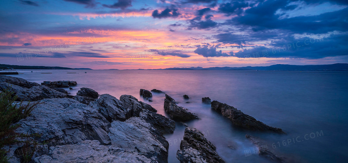 海边黄昏背景图