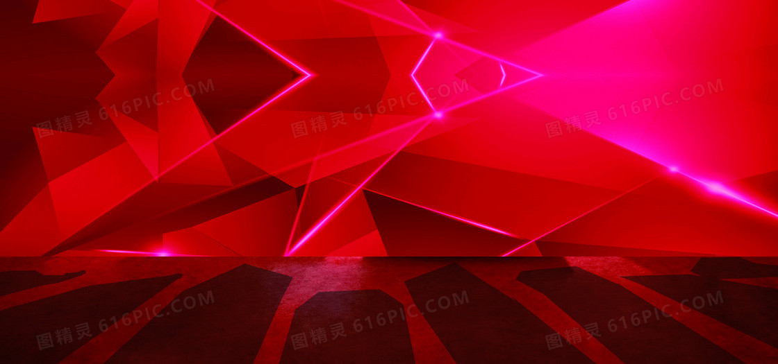几何抽象红色背景图