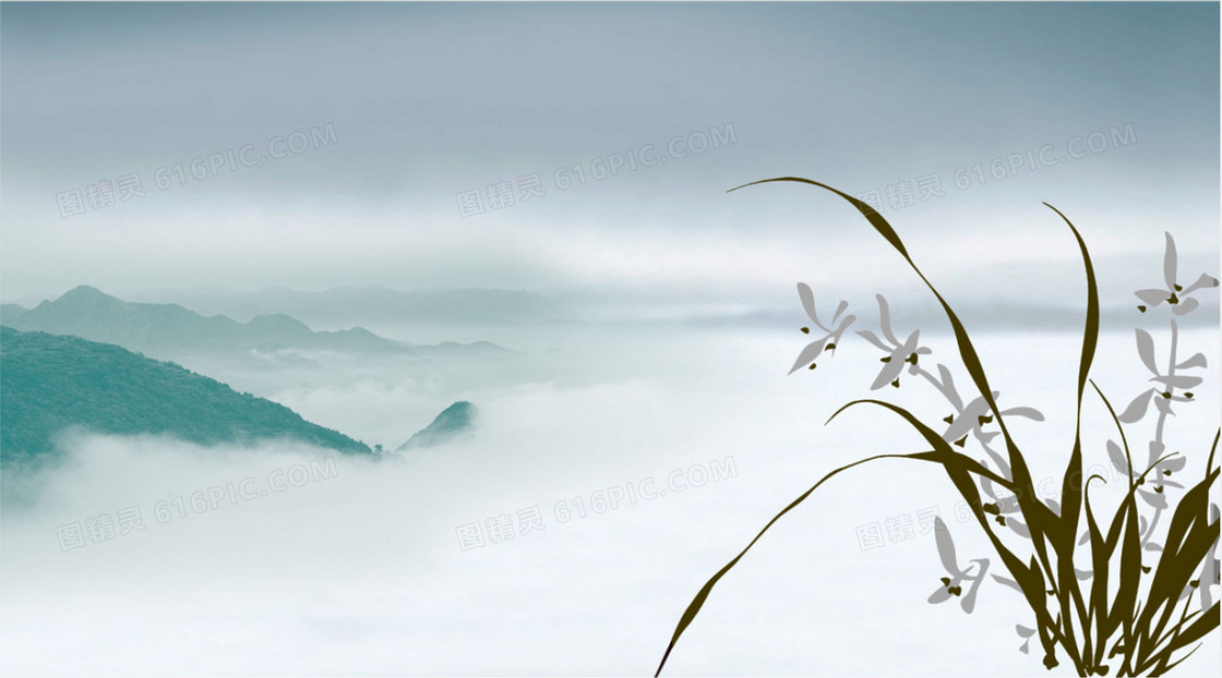 中国风兰花背景