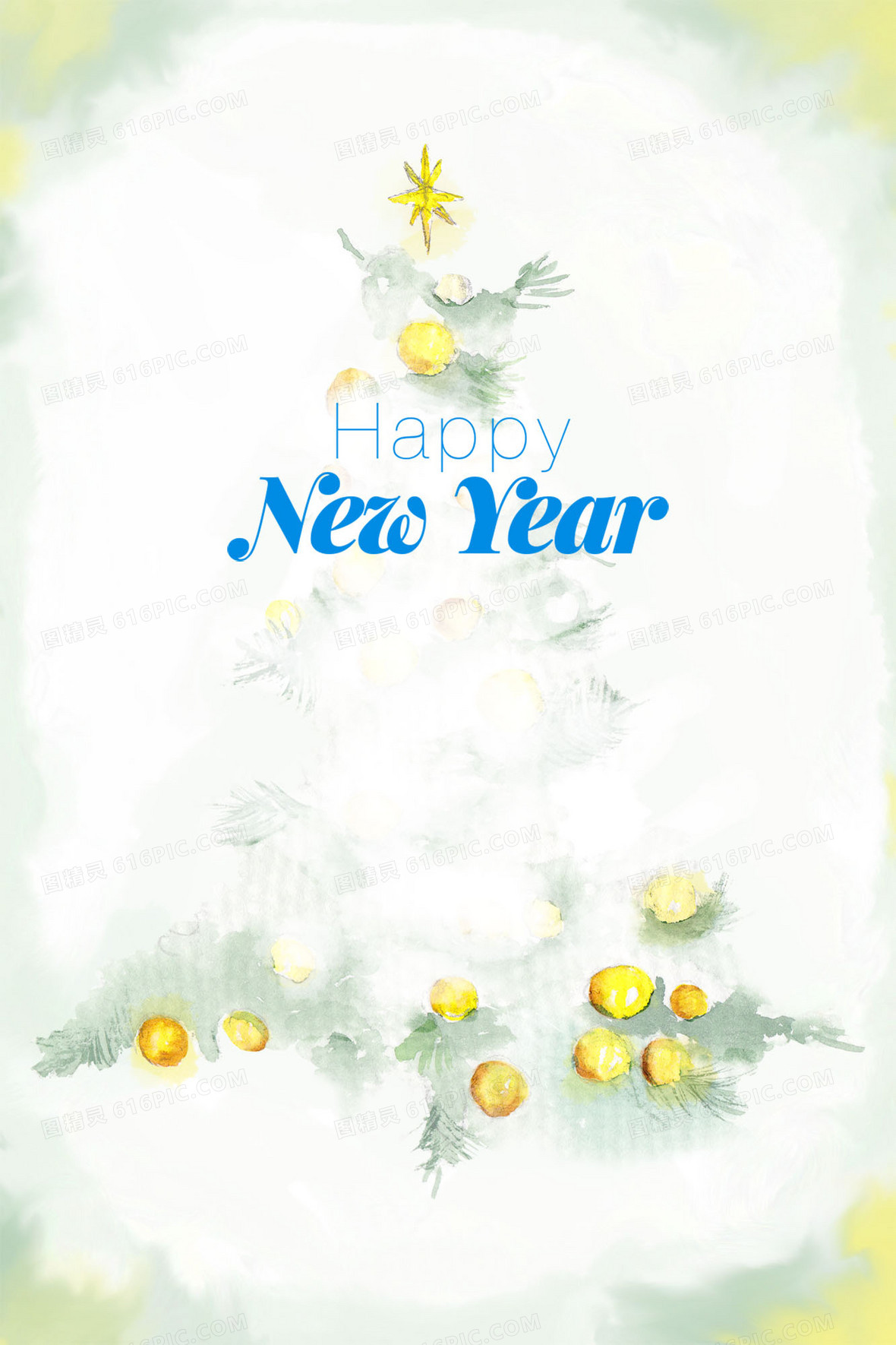 手绘插画圣诞元素平铺纹理背景素材