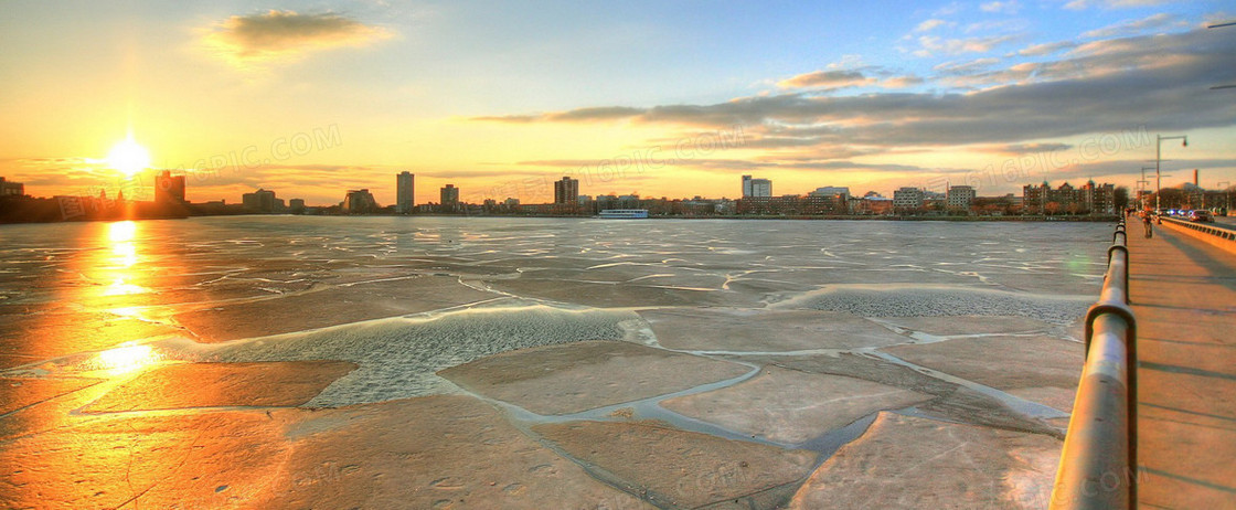 城市夕阳唯美浪漫幸福背景图海报素材