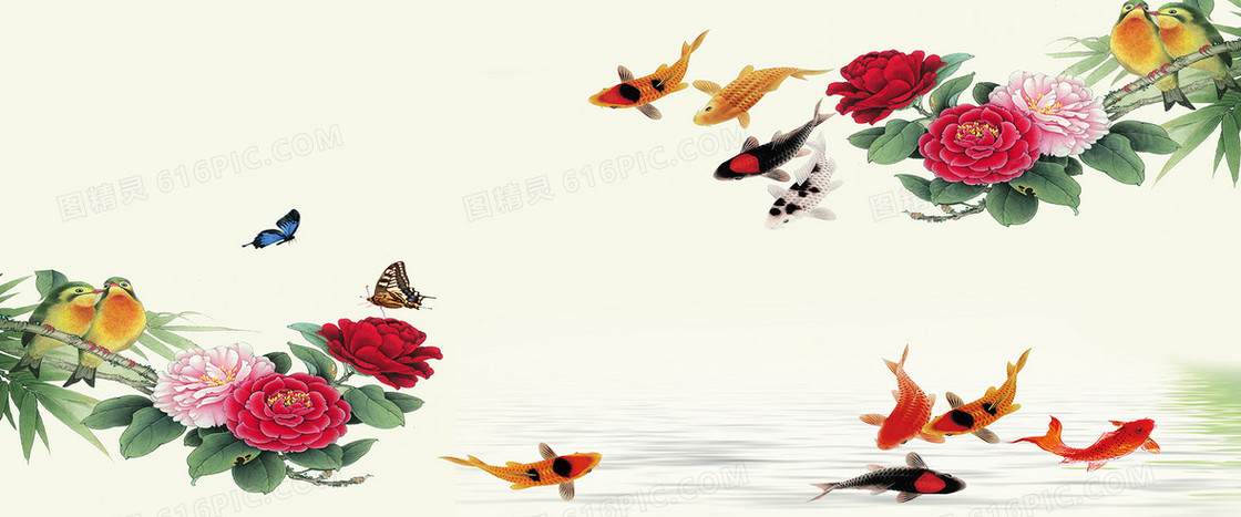 唯美花鸟背景