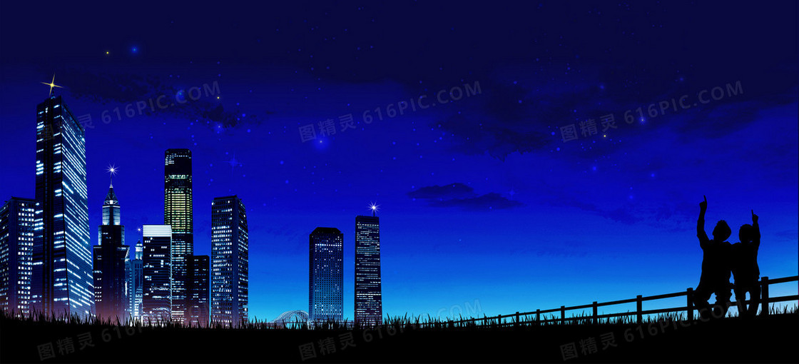 情侣夜景浪漫背景banner