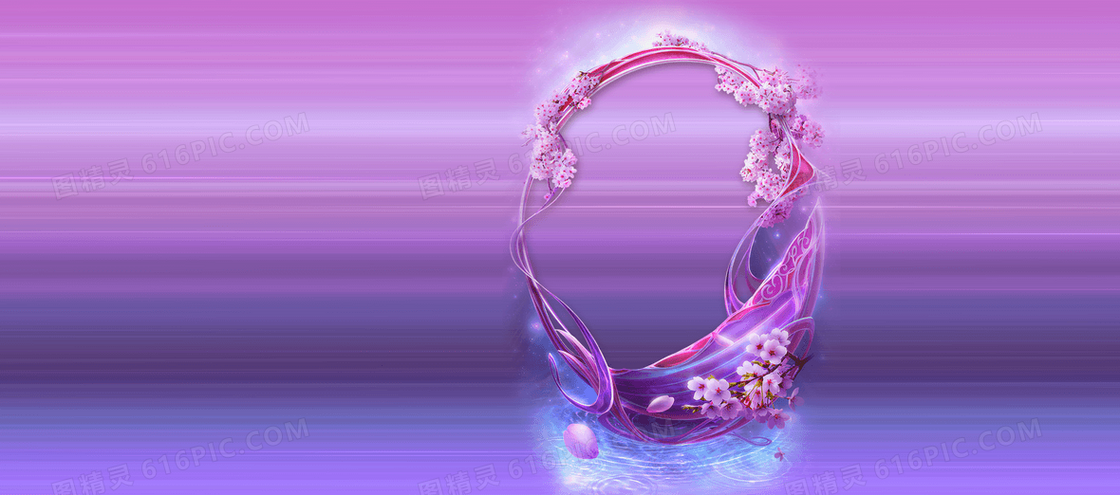 花篮线条简便背景banner