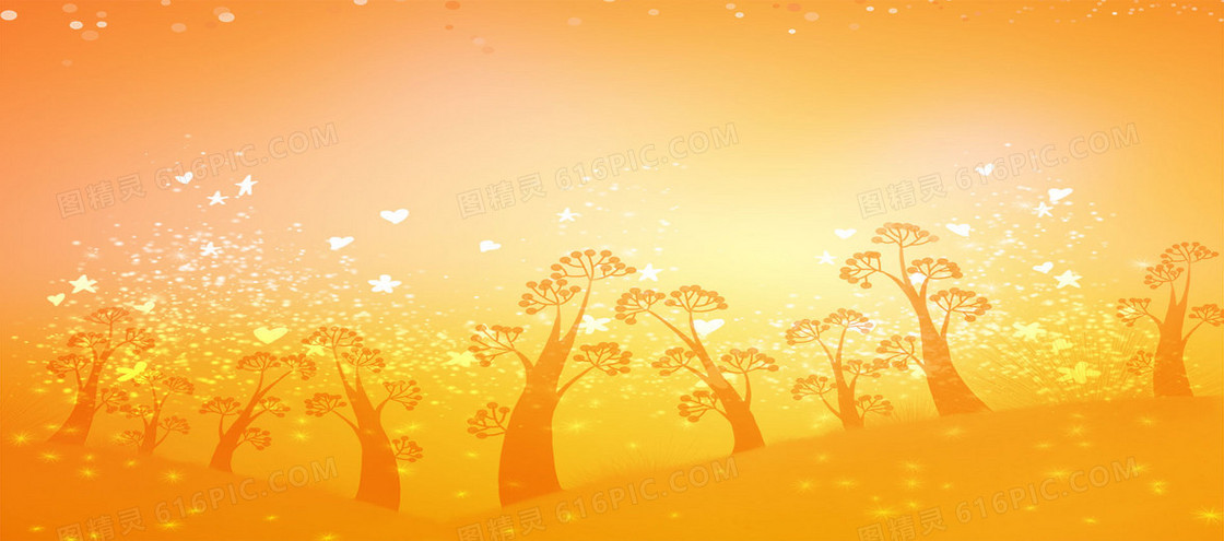 秋季手绘树背景