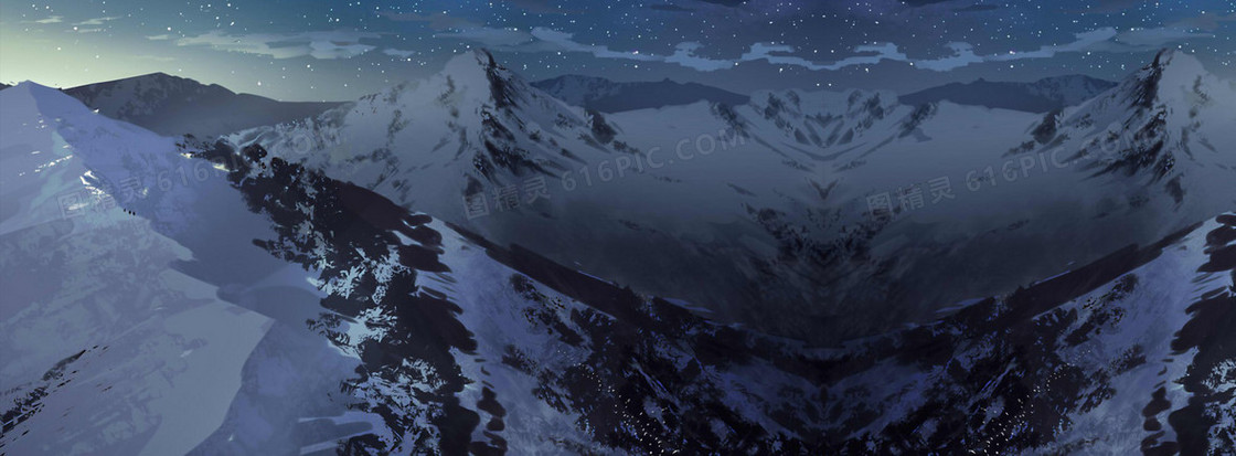 动漫卡通雪山背景banner