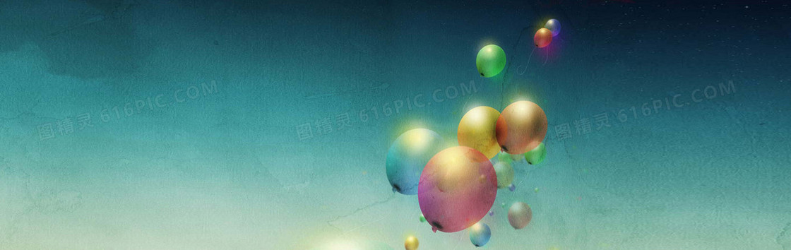气球简约创意banner背景