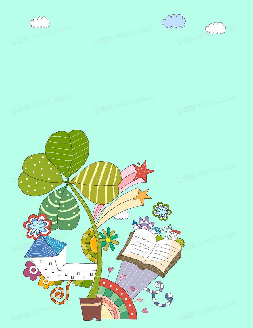 矢量卡通儿童画创意教育背景素材