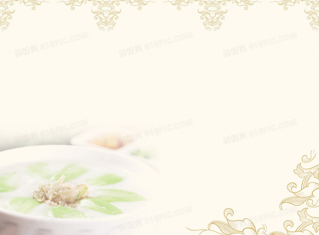 粥铺复古花纹背景素材