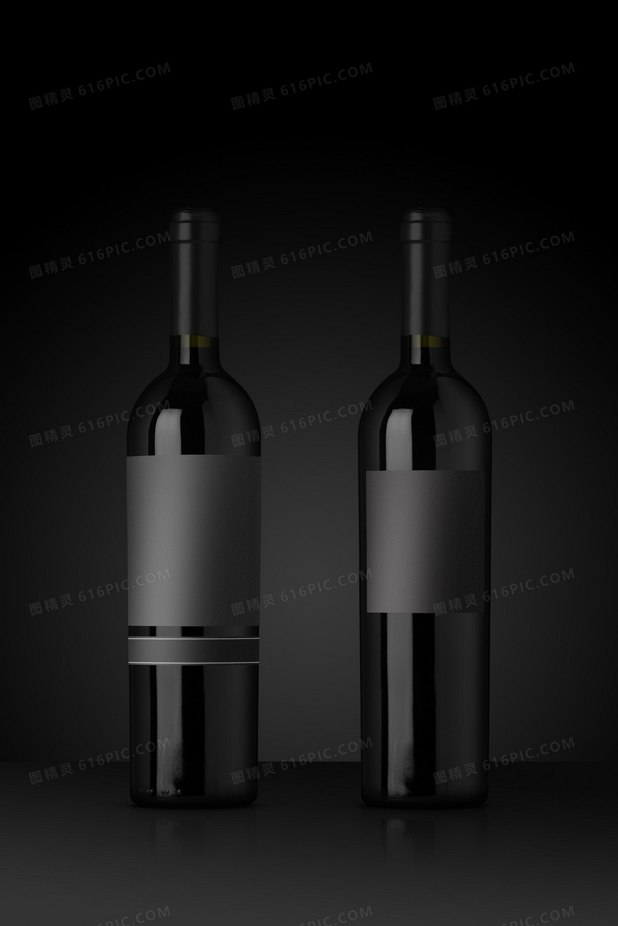 品质生活红酒酒瓶包装黑色质感海报背景素材
