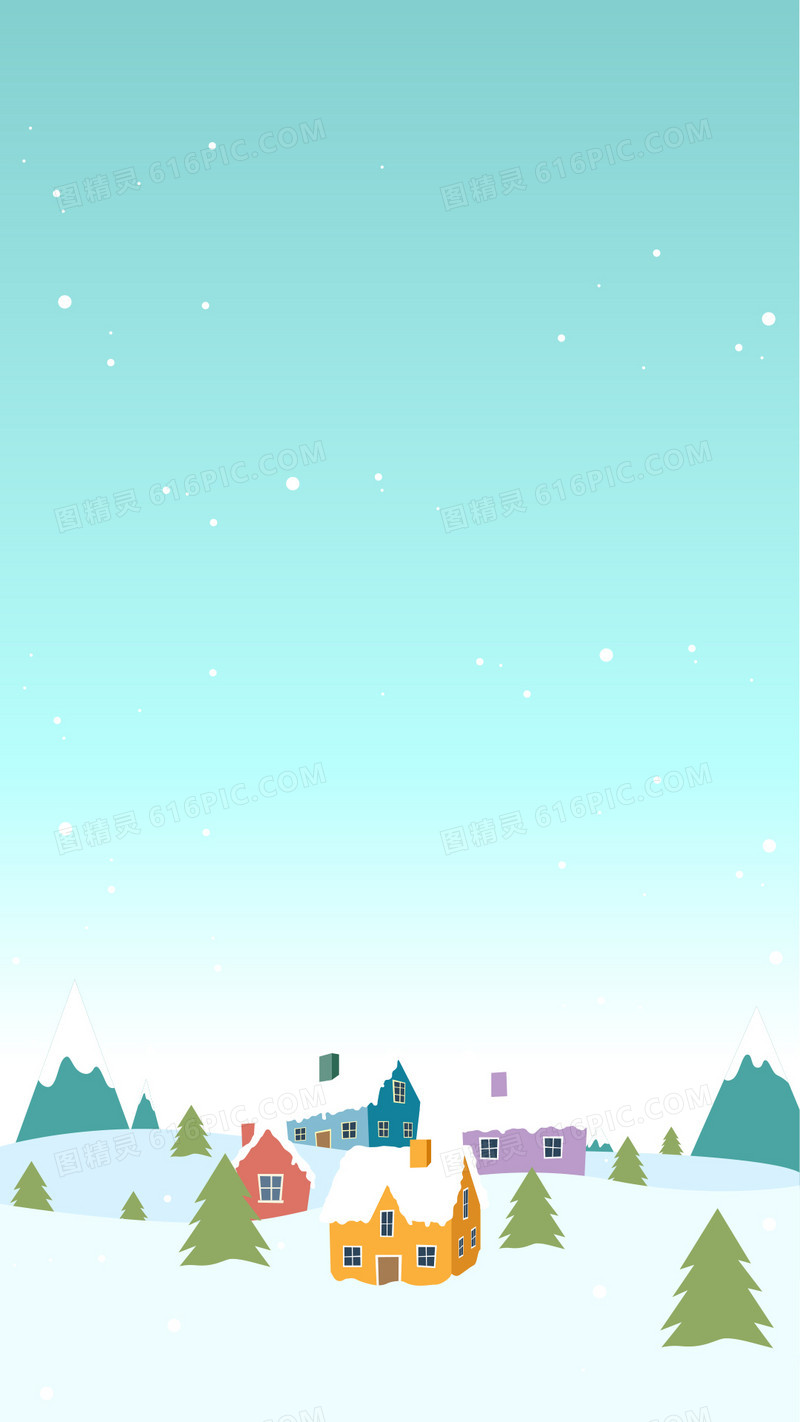 白色雪冬城矢量图片