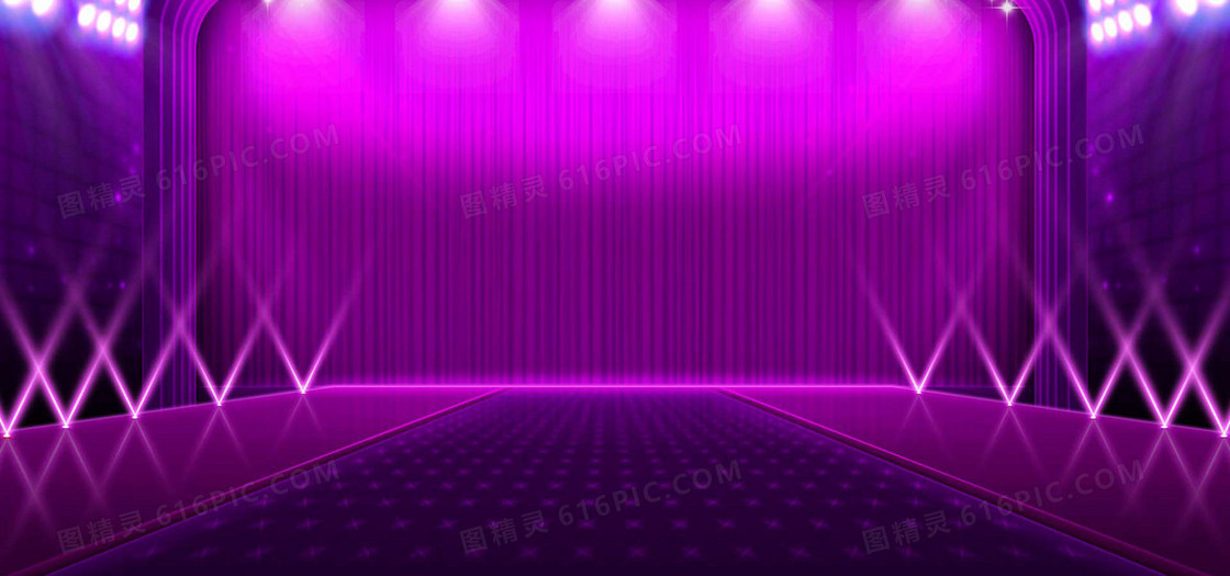 舞台激情狂欢紫色服装海报背景