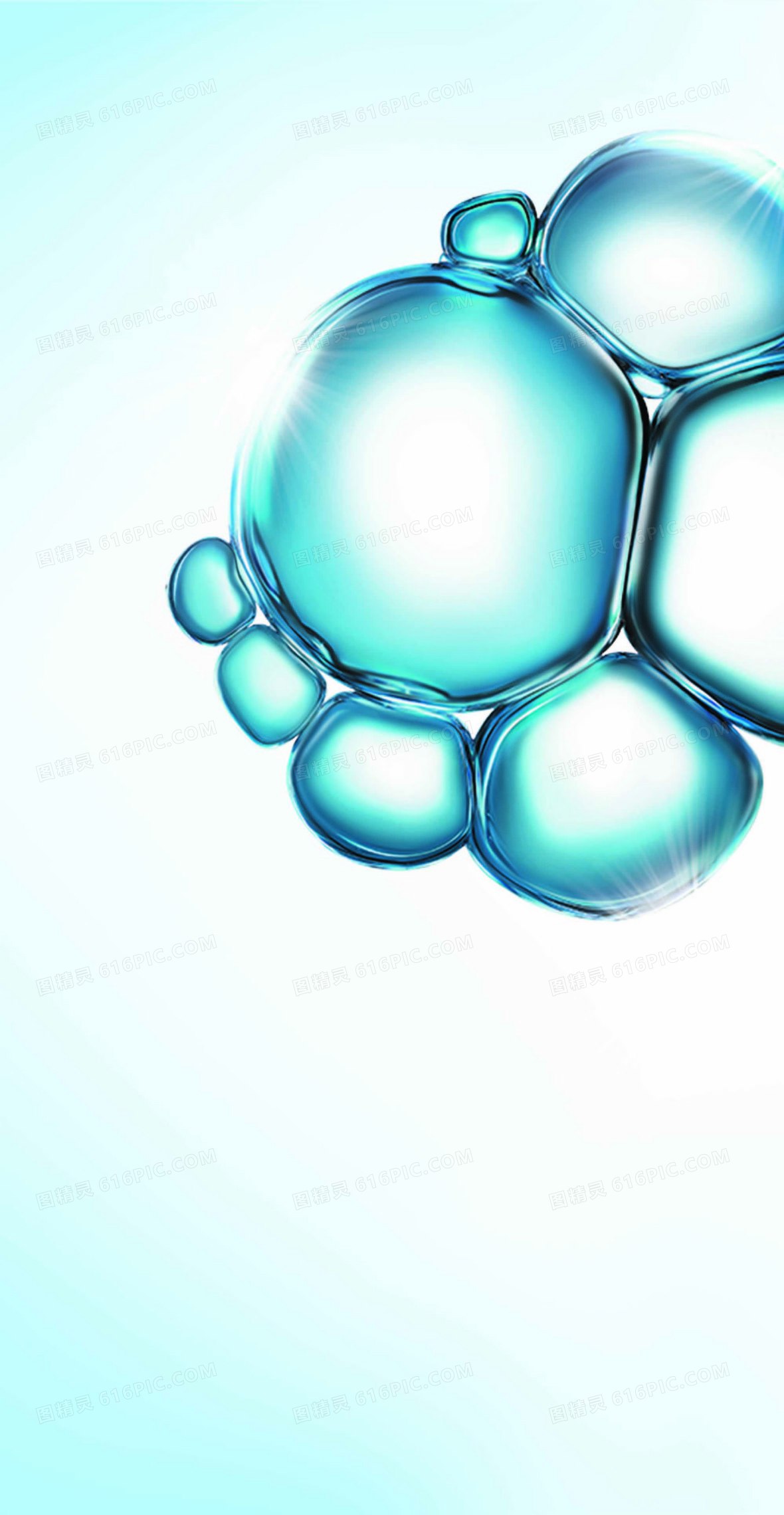 化妆品蓝色细胞保湿背景